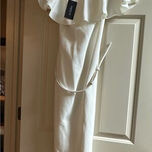 NWT Lafayette 148 Belted Off Shoulder Dress $598